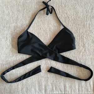 Aerie Scoop Black Wrap Around Bikini Top
